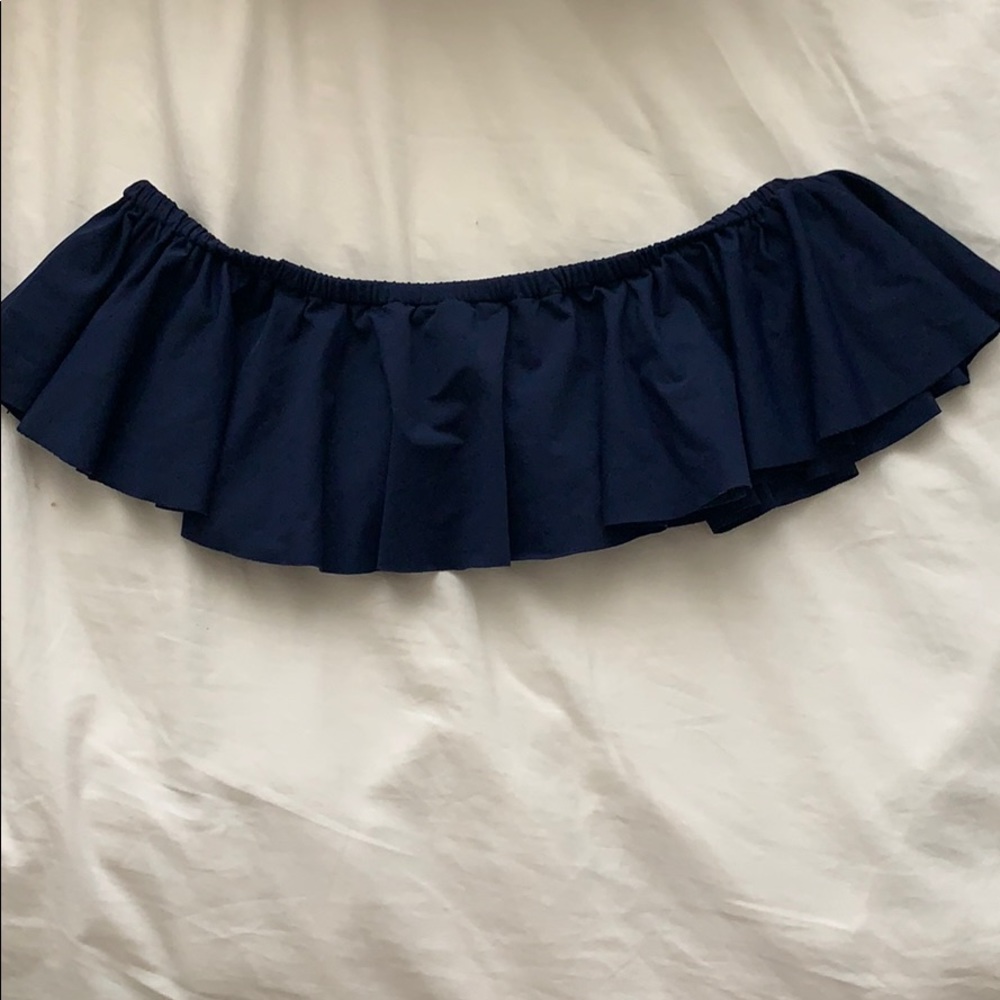 L space ruffled off the shoulder bikini top